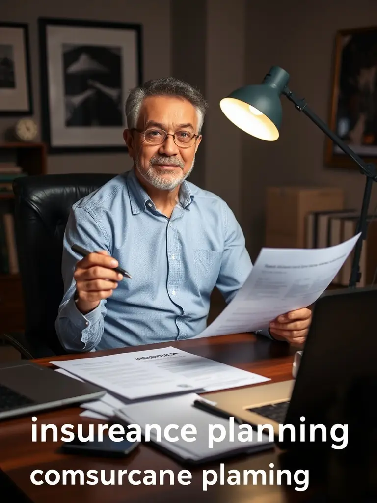 A person reviewing an insurance policy document under a warm lamp, symbolizing careful risk assessment.